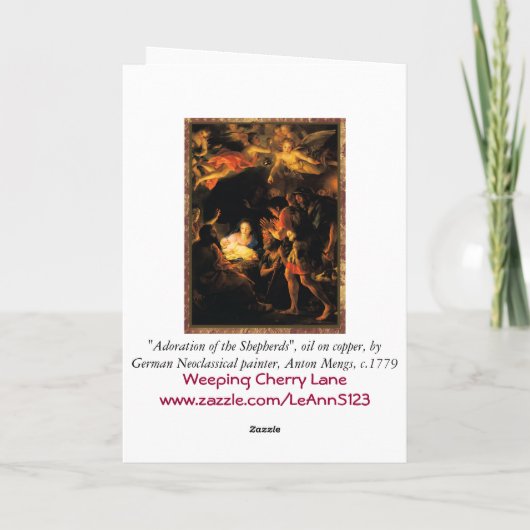 Verehrung der Schäferkarte Feiertagskarte (Rückseite)