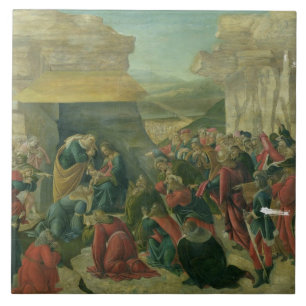 Verehrung der Weisen, c.1480 (Tempera auf Platte) Fliese