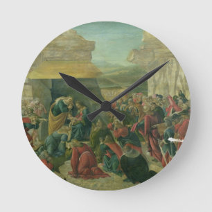 Verehrung der Weisen, c.1480 (Tempera auf Platte) Runde Wanduhr