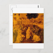 Verehrung der Weisen durch Leonardo da Vinci Postkarte (Vorne/Hinten)