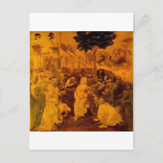 Verehrung der Weisen durch Leonardo da Vinci Postkarte
