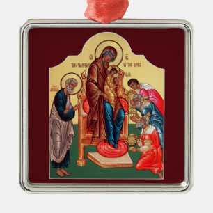 Verehrung der Weiseverzierung Silbernes Ornament