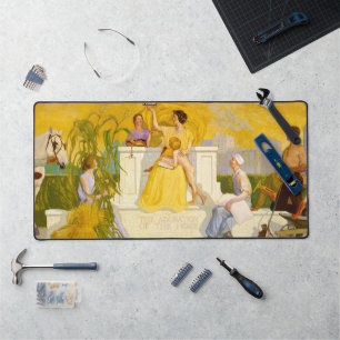 Verehrung der Zuhause durch Grant Wood Schreibtischunterlage