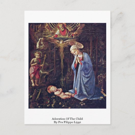 Verehrung des Kindes durch Fra Filippo Lippi Postkarte (Vorderseite)