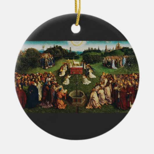 Verehrung des Lamms durch Jan van Eyck Keramik Ornament (Vorne)