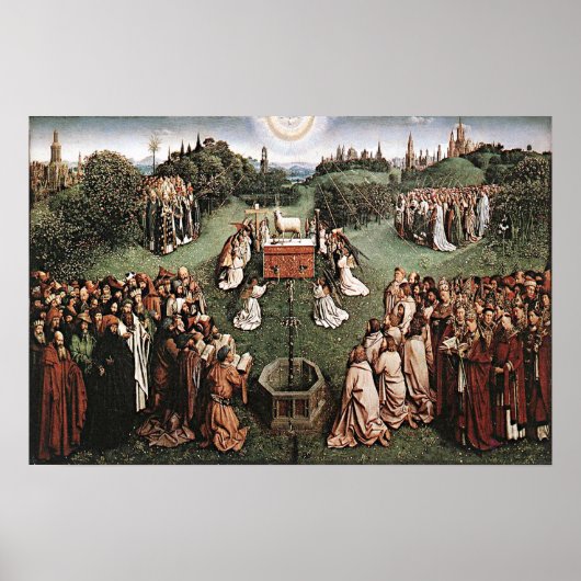 Verehrung des Lamms Jan van Eyck 1429 Poster (Vorne)