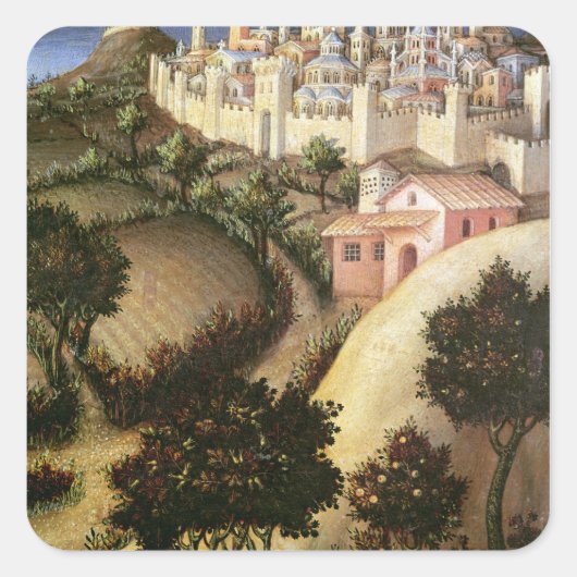 Verehrung des Magi Altarpiece Quadratischer Aufkleber (Vorderseite)