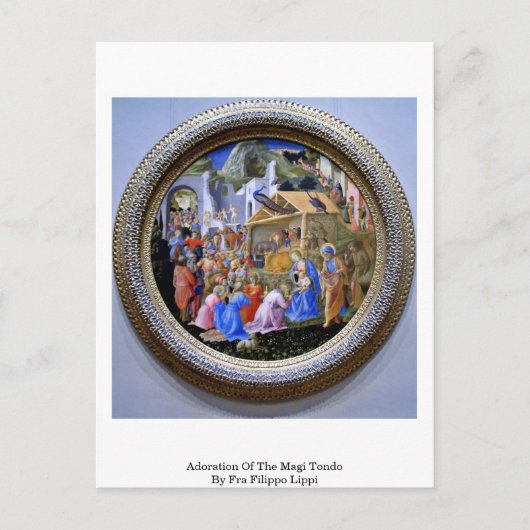 Verehrung des Magi Tondo durch Fra Filippo Lippi Postkarte (Vorderseite)