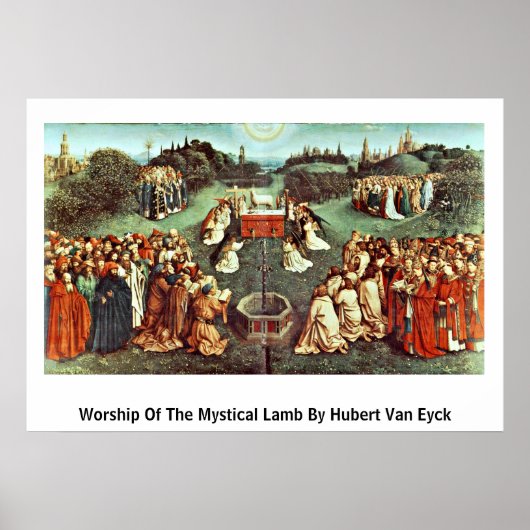 Verehrung des mystischen Lamms durch Hubert Van Ey Poster (Vorne)