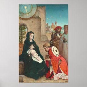 Verehrung von Magi, Juan de Flandes Kunstposter Poster