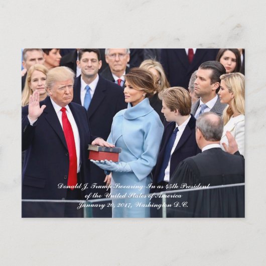 Vereidigung des 45. Präsidenten Donald Trump Postkarte (Vorderseite)
