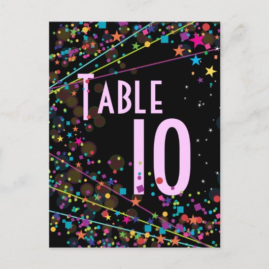 Verein-Party-Tischnummer-Karte des Postkarte (Vorderseite)