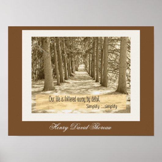Vereinfacht - Thoreau-Zitat - Kunstdruck Poster (Vorne)