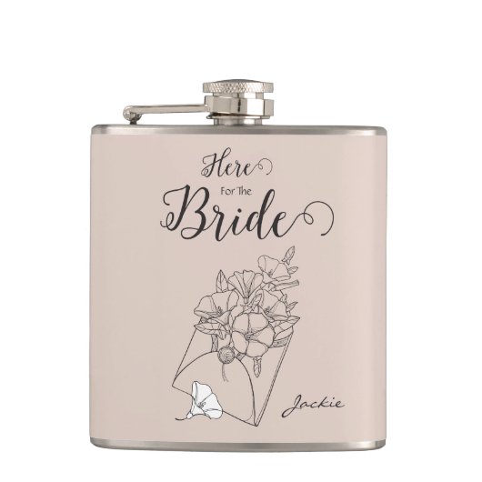 Vereinfachte Blume im Paket Hier für die Braut Flachmann (Vorderseite)