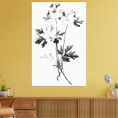 Vereinfachte Cilantro-Blätter Zeichnend Leinwanddruck (Insitu (Wohnzimmer))