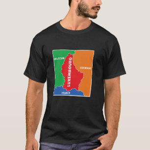 vereinfachte Farbkarte von Luxemburg, Nachbarland T-Shirt