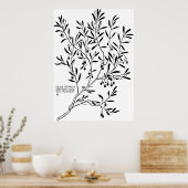 Vereinfachter Olivenzweig Poster (Küche)