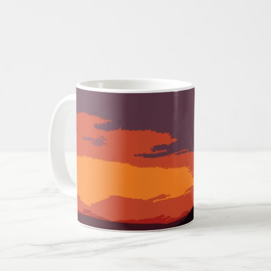 Vereinfachter Sonnenuntergang Kaffeetasse (Vorderseite Links)