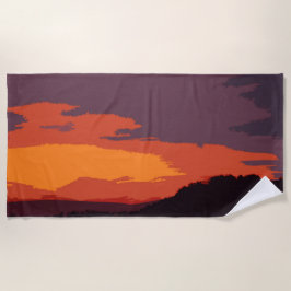 Vereinfachter Sonnenuntergang Strandtuch