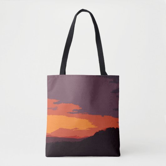 Vereinfachter Sonnenuntergang Tasche (Vorderseite)