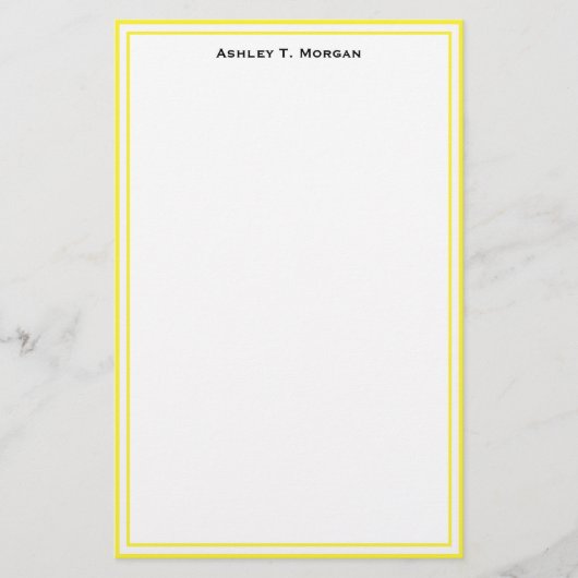 Vereinfacity Yellow / White Personalized Stationer Briefpapier (Vorderseite)