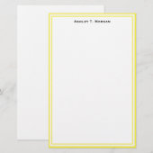 Vereinfacity Yellow / White Personalized Stationer Briefpapier (Vorne/Hinten)