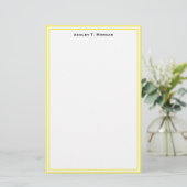 Vereinfacity Yellow / White Personalized Stationer Briefpapier (Stehend Vorderseite)