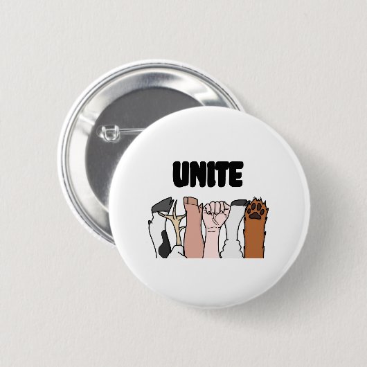 Vereinigen Sie Tiergleichheits-Fäuste Button (Vorne & Hinten)
