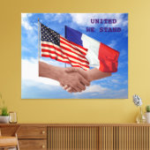 Vereinigt stehen wir USA u. Frankreich Leinwanddruck (Insitu (Wohnzimmer))