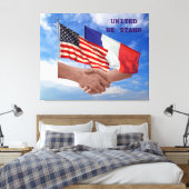 Vereinigt stehen wir USA u. Frankreich Leinwanddruck (Insitu (Schlafzimmer))