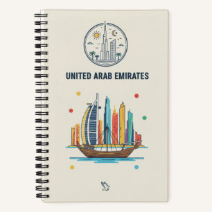 Vereinigte Arabische Emirate Erbe & Burj Khalifa F Notizblock