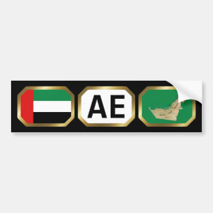 Vereinigte Arabische Emirate Flagge Karte Code Auf Autoaufkleber