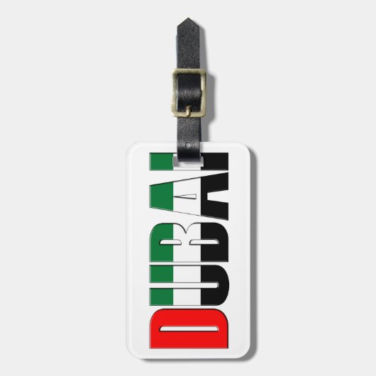 Vereinigte Arabische Emirate Flaggenfarben Dubai Gepäckanhänger (Vorderseite vertikal)