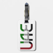 Vereinigte Arabische Emirate Flaggenfarben Typogra Gepäckanhänger (Rückseite vertikal)