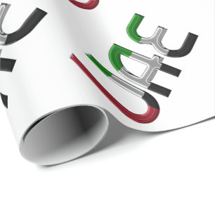 Vereinigte Arabische Emirate Flaggenfarben Typogra Geschenkpapier