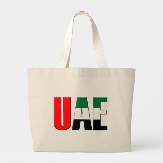 Vereinigte Arabische Emirate Flaggenfarben Typogra Jumbo Stoffbeutel (Rückseite)