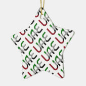 Vereinigte Arabische Emirate Flaggenfarben Typogra Keramikornament (Links)