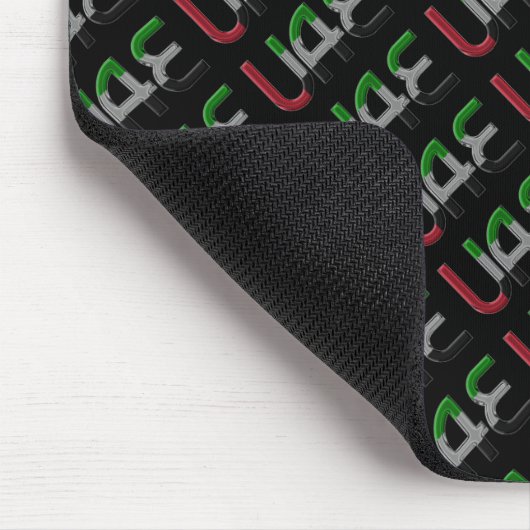 Vereinigte Arabische Emirate Flaggenfarben Typogra Mousepad (Ecke)