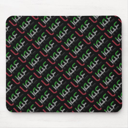 Vereinigte Arabische Emirate Flaggenfarben Typogra Mousepad (Vorne)