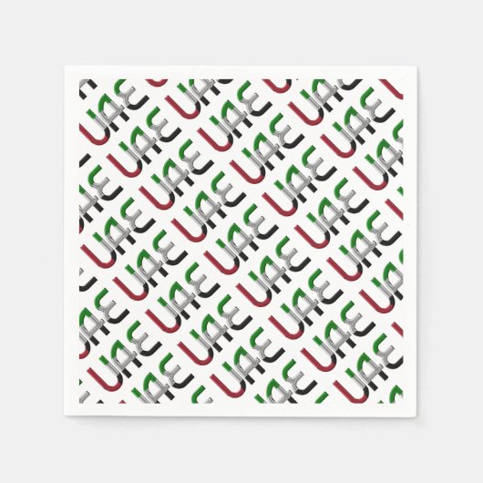 Vereinigte Arabische Emirate Flaggenfarben Typogra Serviette (Vorderseite)