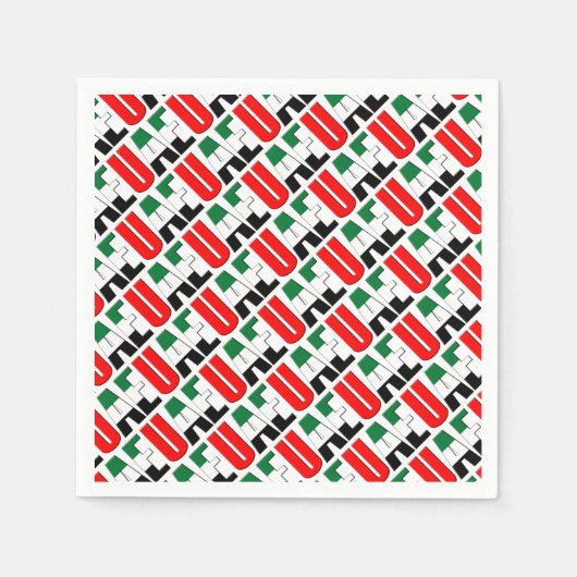 Vereinigte Arabische Emirate Flaggenfarben Typogra Serviette (Vorderseite)