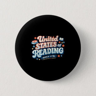 Vereinigte Staaten des patriotischen Bücherliebhab Button