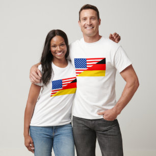 Vereinigte Staaten Deutschland Halbfahne T-Shirt