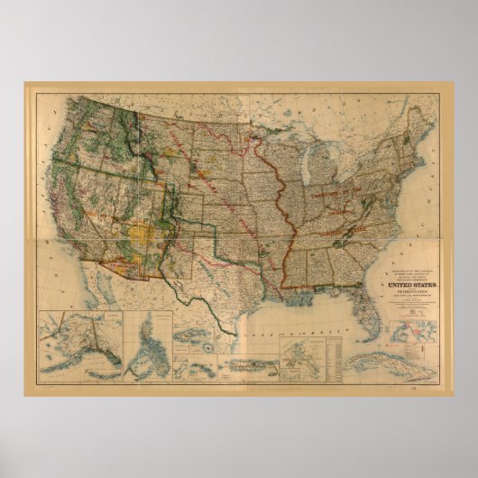 Vereinigte Staaten einschließlich Gebiete (1923) Poster (Vorne)