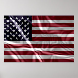 Vereinigte Staaten Flagge, Vintage mit flatternden Poster