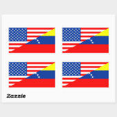 Vereinigte Staaten - Halbfahne Rechteckiger Aufkleber (Blatt)