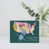 Vereinigte Staaten in Blume - Alt Back Design Post Postkarte (Stehend Vorderseite)