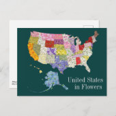 Vereinigte Staaten in Blume Postkarte (Vorne/Hinten)