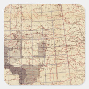 Vereinigte Staaten kommen Karte der Wege und der Quadratischer Aufkleber