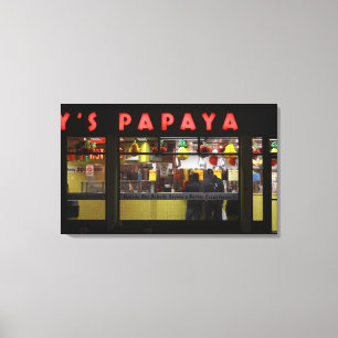 Vereinigte Staaten, New York. Gray's Papaya: Fenst Leinwanddruck
